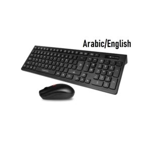 Promate Wireless Keyboard and Mouse ProCombo-12, Arabic/English
