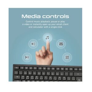 Promate Wireless Keyboard and Mouse ProCombo-12, Arabic/English - Image 2