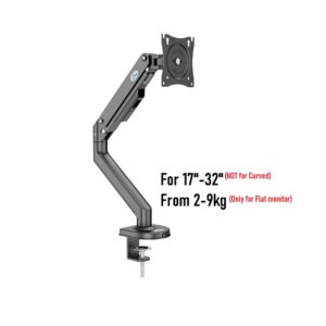 ZENO M8 17″ – 32″ Single Monitor Arm Full Motion Height Swivel Tilt Rotation Adjustable (Only For Flats)