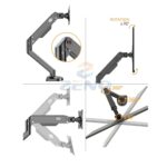 ZENO M8 17″ – 32″ Single Monitor Arm Full Motion Height Swivel Tilt Rotation Adjustable (Only For Flats) - Image 4