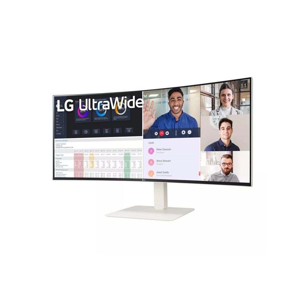 LG 38" WR85QC 144Hz 1ms Nano IPS UltraWide Curved Monitor HDR600 WQHD HDMI 2.1 USB-C 90W KVM Speaker, White - Image 6