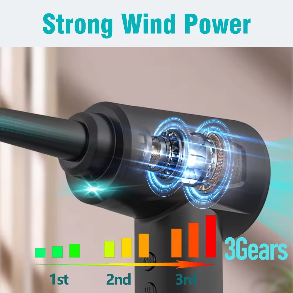 Electric Air Duster 50000RPM 6000mAh-Battery Rechargeable Wireless Cordless, AirDuster - Image 3