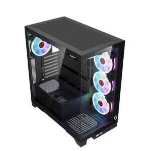 GameOn Emperor Midnight IV Series Mid Tower Gaming Case - Black (7-Fans)