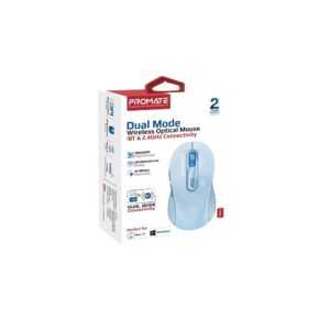 Promate Ken - Blue Dual Mode Wireless Bluetooth Optical Mouse with BT & RF Connectivity