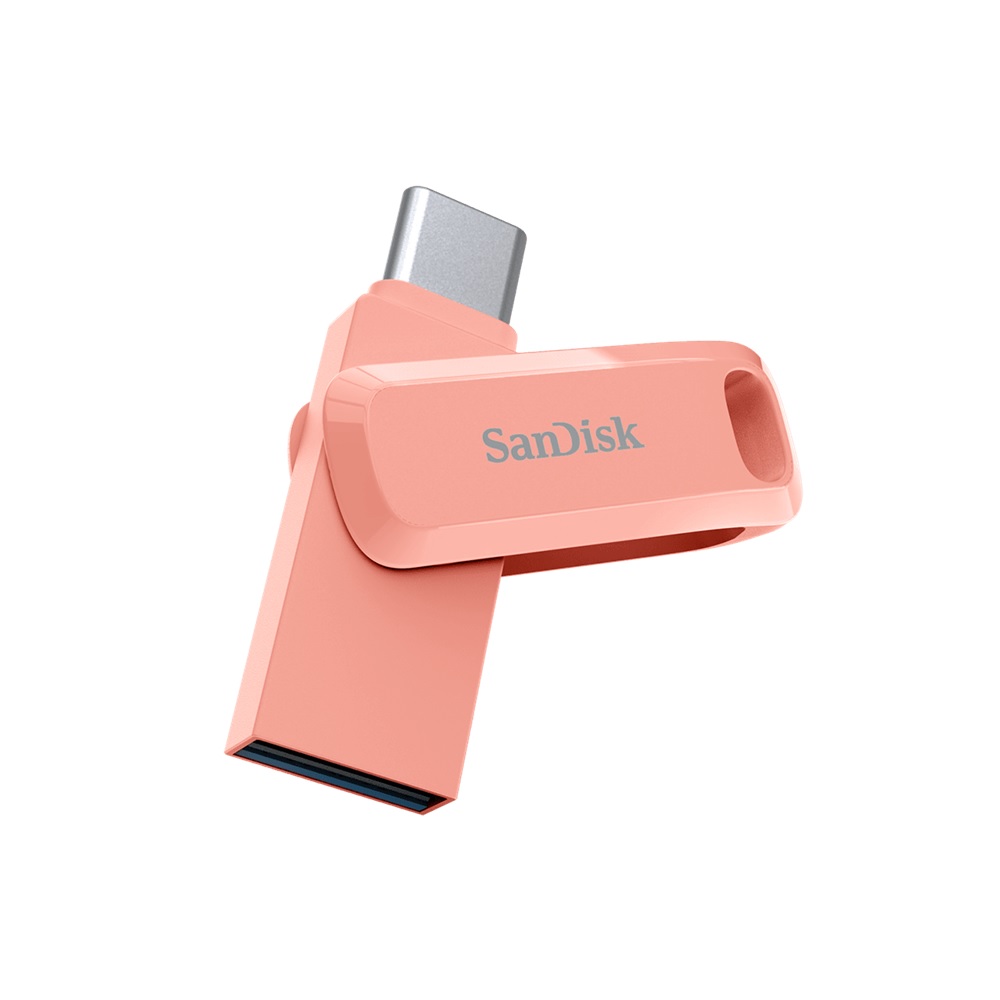 SanDisk 256GB Ultra Dual Drive Go USB-C Flash Memory, 150MB/s (Peach)