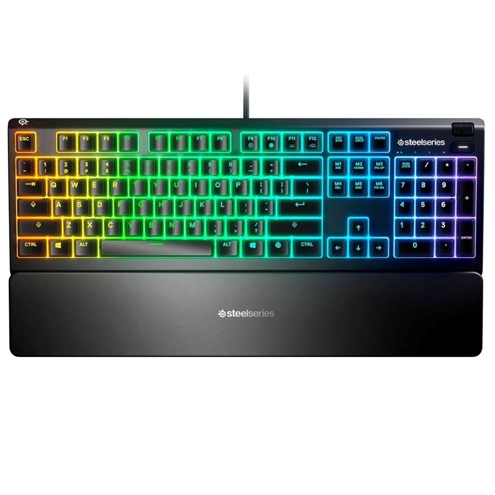 64795 SteelSeries Apex 3 Gaming Keyboard, Whisper-Quiet Switches - Image 1