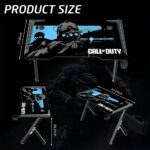 GameOn Call Of Duty (COD) Hawksbill Series,  Black/Blue, RGB Flowing Light Gaming Desk With Mouse pad, Headphone Hook & Cup Holder - Image 8
