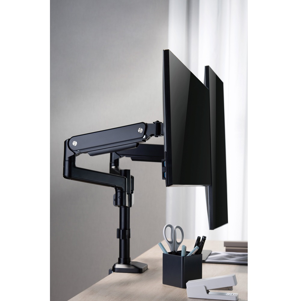 GameOn GO2045 Dual Monitor 17″ – 32″ Pole-Mounted Arm Desk Mount Table Stand Full Motion Flat, Curved, 2-9 KG - Image 7