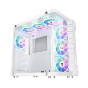 GameOn Emperor Arctic III Series Mid Tower Gaming Case - White (7-Fans)