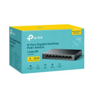 TP-Link LS108GP 8-Port Gigabit Desktop Switch with 8-Port PoE+