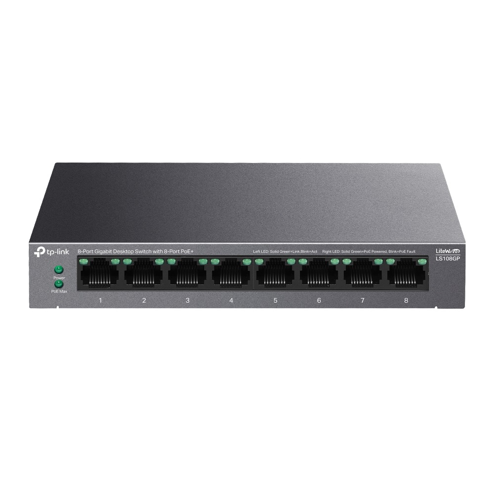 TP-Link LS108GP 8-Port Gigabit Desktop Switch with 8-Port PoE+ - Image 2