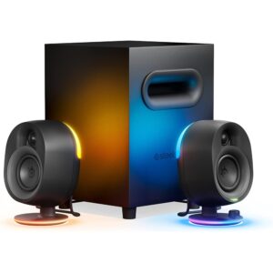 SteelSeries Arena 7 Immersive 2.1 Gaming Speaker System with RGB Lighting, Optical, Bluetooth, 3.5mm