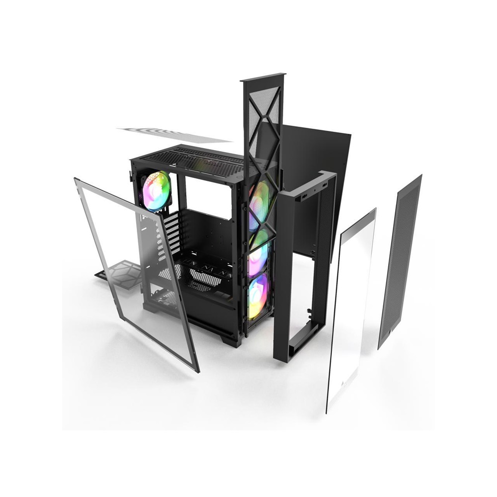 Montech AIR 1000 Premium Black ATX Mid Tower Case, 4-Fans - Image 6