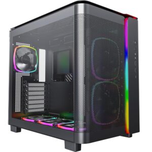 Montech King 95 Pro Black Mid Tower PC Case, 6-Fans RGB - Image 2