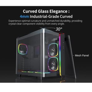 Montech King 95 Pro Black Mid Tower PC Case, 6-Fans RGB - Image 5