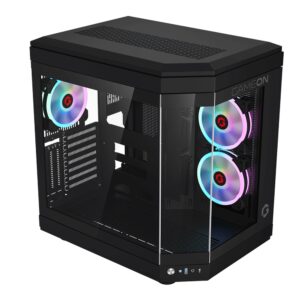 GameOn Valkyrie Series Mid Tower Gaming Case - Black (3-Fans) - Image 2