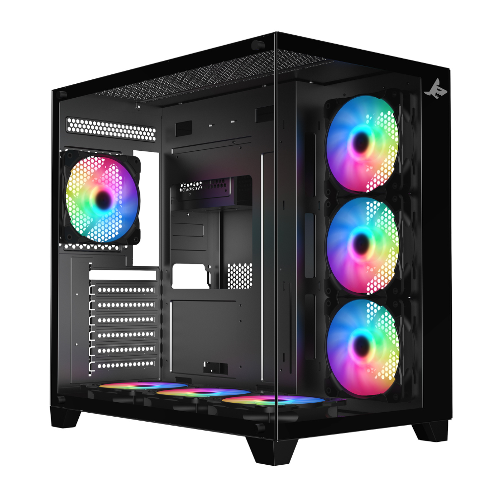 Sharx PROFIN XI700B Mid Tower Gaming PC Case - Black (7-Fans) - Image 2