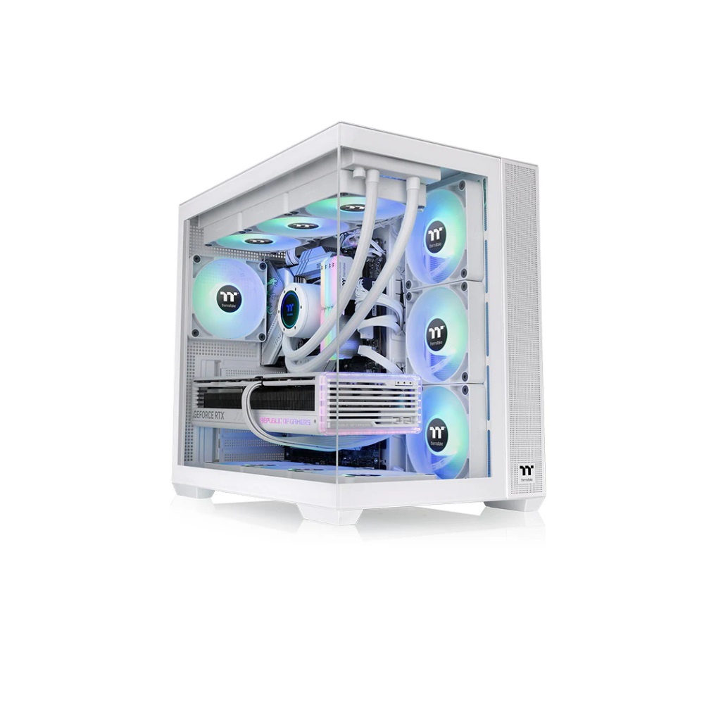 Thermaltake View 380 TG ARGB Snow ATX PC Case, 4-Fans - Image 7