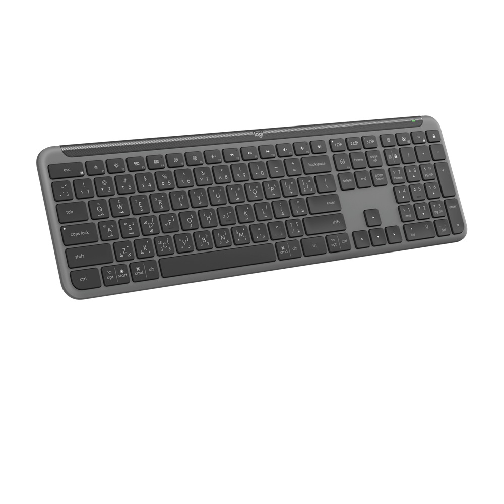Logitech Signature Slim K950 Wireless Quite Keyboard (Bluetooth) 3-Devices - Graphite, Arabic / English - Image 2