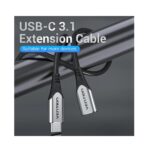 Vention TABHD USB-C 3.1 Male to Female Extension Cable (4K/PD/60W/5Gbps/3A), 0.5m, Grey - Image 2