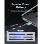 Vention TREBH USB-C 240W Fast Charging Cable 2.0 Braided Male/Male, 2m - Image 4
