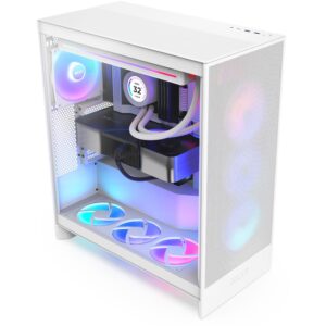 NZXT H7 Flow RGB Mid-Tower PC Case, 3-Fan (White) 2024 - Image 8