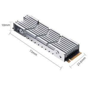M.2 NVMe SSD 2280 HeatSink Aluminium Alloy Compatible PS5, Silver - Image 2