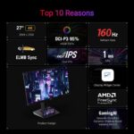 ASUS 27" ROG Strix XG27UCS 4K 160Hz Fast IPS HDR400 USB-C HDMI 2.1 Gaming Monitor, Black (OPEN BOX) - Image 6
