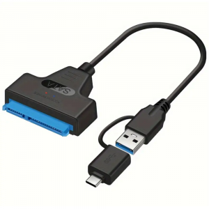 2 in 1 - USB 3.0 to SATA + Type-C to SATA Hard Drive Adapter for 2.5 inch HDD/SSD