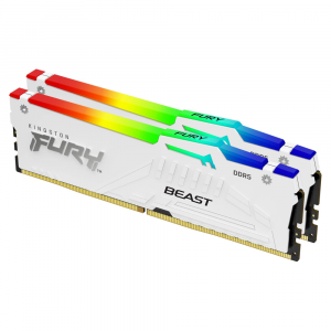 Kingston 64GB 6000MHz DDR5 Fury Beast RGB Desktop RAM Kit CL40, (32GB x2) White