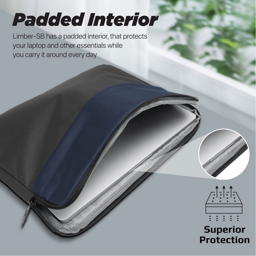 Promate - Lightweight 13" Tablet Sleeve with Front Storage Zipper - Black - Image 3