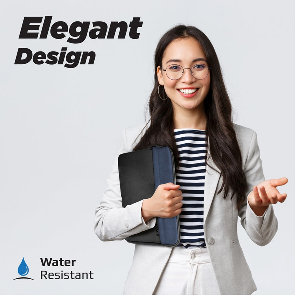 Promate - Lightweight 13" Tablet Sleeve with Front Storage Zipper - Black - Image 6