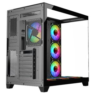 Sharx PROFIN GX700B Mid Tower Gaming PC Case - Black (7-Fans) - Image 4