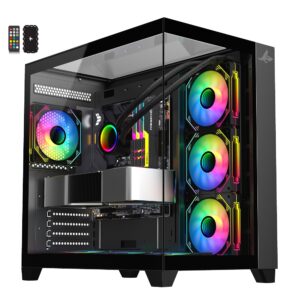 Sharx PROFIN GX700B Mid Tower Gaming PC Case - Black (7-Fans) - Image 10