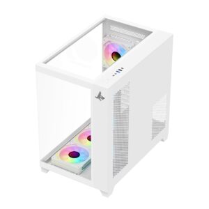 Sharx PROFIN GX700W Mid Tower Gaming PC Case - White (7-Fans) - Image 3