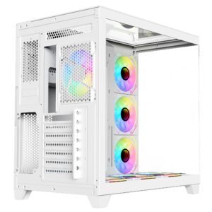 Sharx PROFIN GX700W Mid Tower Gaming PC Case - White (7-Fans) - Image 4