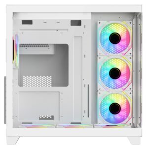 Sharx PROFIN GX700W Mid Tower Gaming PC Case - White (7-Fans) - Image 5