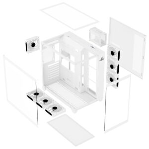 Sharx PROFIN GX700W Mid Tower Gaming PC Case - White (7-Fans) - Image 6