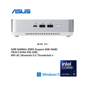 ASUS NUC 14 Pro Plus Mini PC, Intel Ultra 9, 16GB RAM, 1TB NVMe SSD, W11Pro