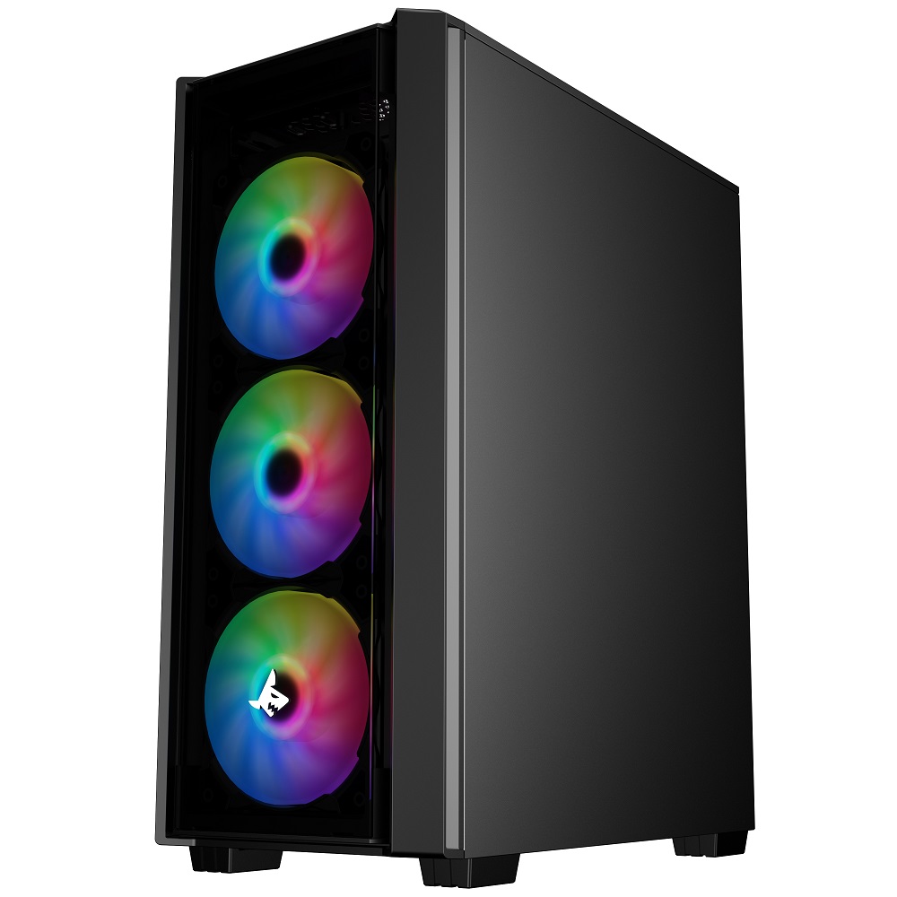 Sharx STRIKER S200B Mid Tower Gaming PC Case - Black (4-Fans) - Image 3