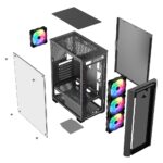 Sharx STRIKER S200B Mid Tower Gaming PC Case - Black (4-Fans) - Image 9