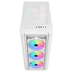 Sharx STRIKER S200W Mid Tower Gaming PC Case - White (4-Fans) - Image 3