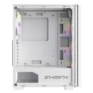 Sharx STRIKER S200W Mid Tower Gaming PC Case - White (4-Fans) - Image 6