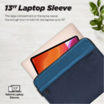 Promate - Lightweight 13" Tablet Sleeve with Front Storage Zipper - Blue - Image 2