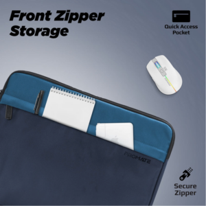 Promate - Lightweight 13" Tablet Sleeve with Front Storage Zipper - Blue - Image 4