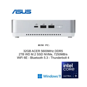 ASUS NUC 14 Pro Plus Mini PC, Intel Ultra 9, 32GB RAM, 2TB NVMe SSD, W11Pro