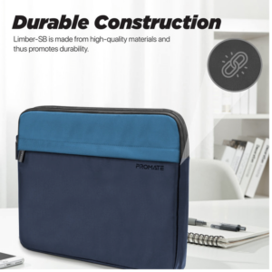 Promate - Lightweight 13" Tablet Sleeve with Front Storage Zipper - Blue - Image 5