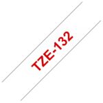 Brother TZE132 Labelling Tape Cassette – Red On Clear, 12mm wide - Image 2