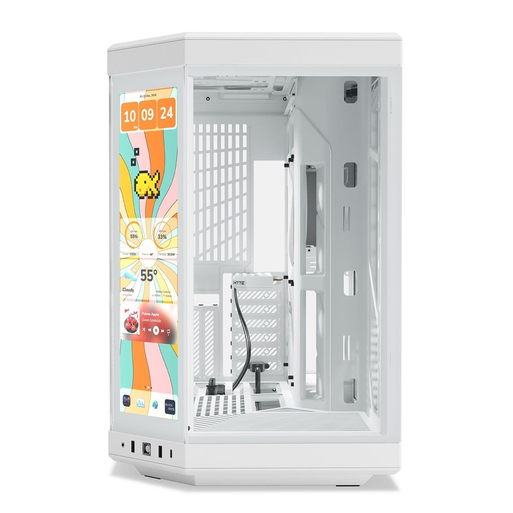 HYTE Y70 Touch Infinite ATX Mid Tower Dual Chamber PC Case, White - Image 2