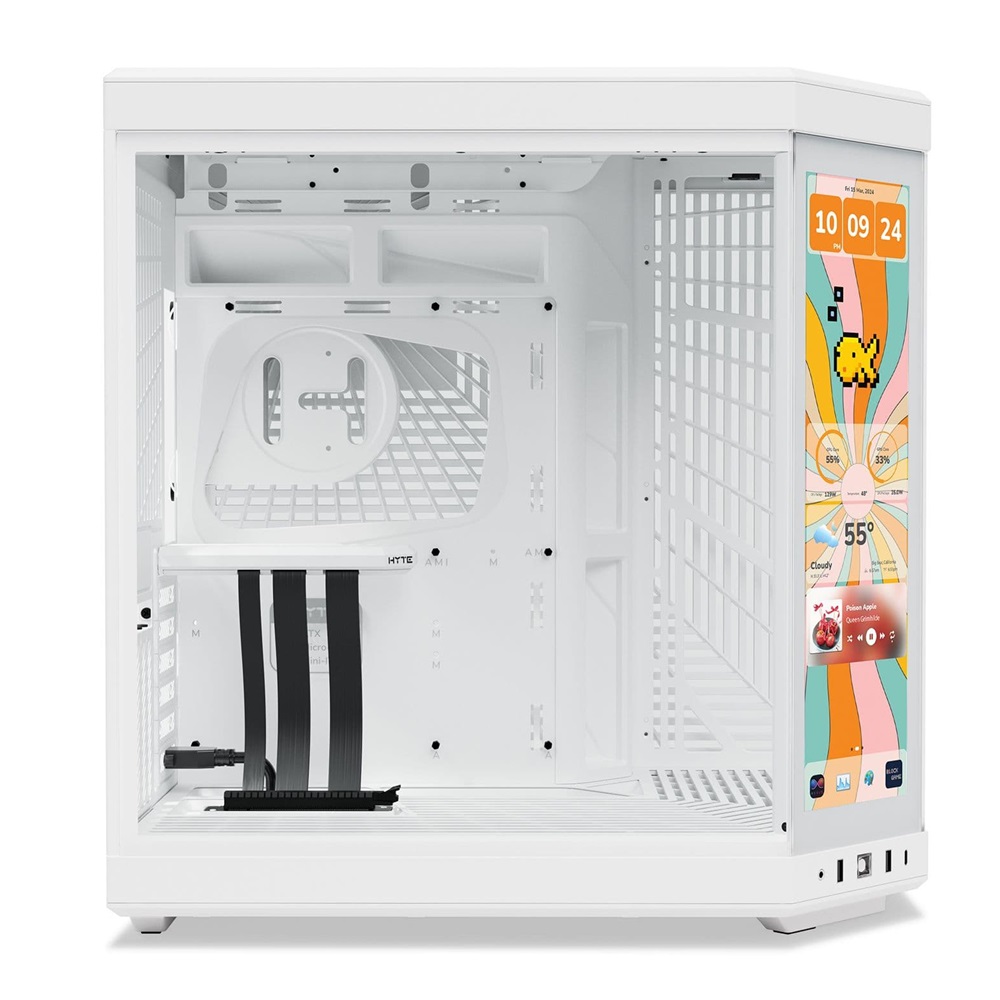 HYTE Y70 Touch Infinite ATX Mid Tower Dual Chamber PC Case, White - Image 3